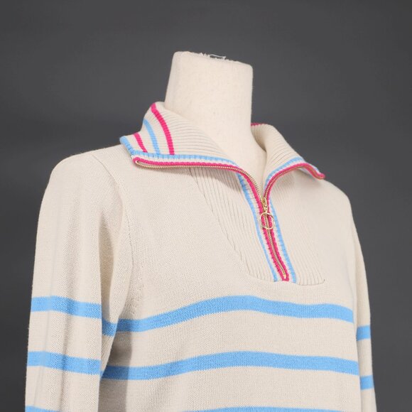 J.CREW FACTORY Striped Half-zip Pullover Sweater Size S - Picture 4 of 8